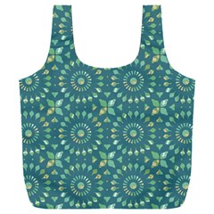 Kaleidoscope Hunter Green Full Print Recycle Bag (xxl) by Mazipoodles
