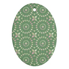 Kaleidoscope Peaceful Green Ornament (oval)
