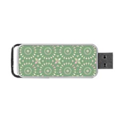 Kaleidoscope Peaceful Green Portable Usb Flash (two Sides) by Mazipoodles