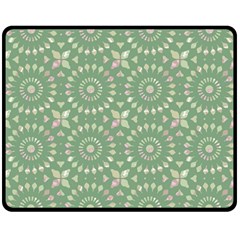 Kaleidoscope Peaceful Green Double Sided Fleece Blanket (medium) by Mazipoodles