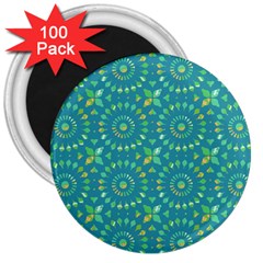 Kaleidoscope Jericho Jade 3  Magnets (100 Pack) by Mazipoodles