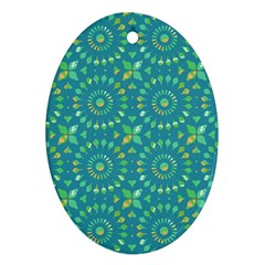 Kaleidoscope Jericho Jade Oval Ornament (two Sides) by Mazipoodles