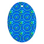 Kaleidoscope Blue Ornament (Oval) Front