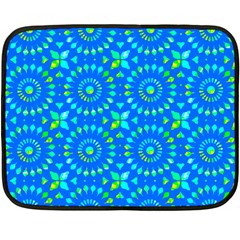 Kaleidoscope Blue Double Sided Fleece Blanket (mini) by Mazipoodles