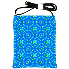 Kaleidoscope Blue Shoulder Sling Bag by Mazipoodles