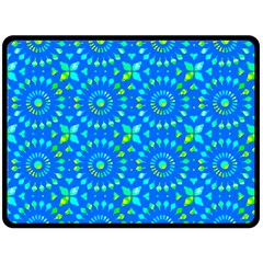 Kaleidoscope Blue Double Sided Fleece Blanket (large) by Mazipoodles