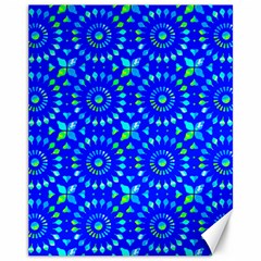 Kaleidoscope Royal Blue Canvas 11  X 14  by Mazipoodles