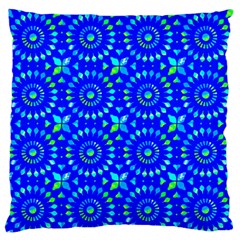 Kaleidoscope Royal Blue Large Flano Cushion Case (one Side) by Mazipoodles