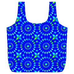 Kaleidoscope Royal Blue Full Print Recycle Bag (xxl) by Mazipoodles