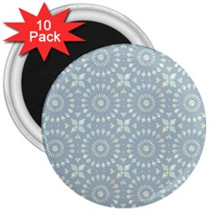 Kaleidoscope Duck Egg 3  Magnets (10 Pack)  by Mazipoodles