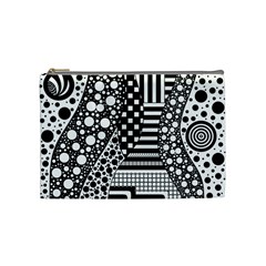 Black And White Design Cosmetic Bag (medium) by gasi