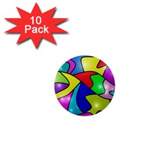 Colorful abstract art 1  Mini Buttons (10 pack) 