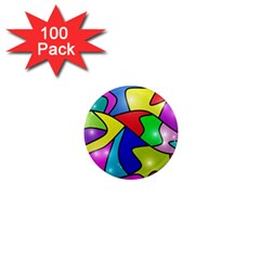 Colorful Abstract Art 1  Mini Magnets (100 Pack)  by gasi