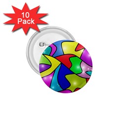 Colorful Abstract Art 1 75  Buttons (10 Pack) by gasi