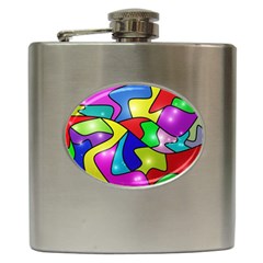 Colorful abstract art Hip Flask (6 oz)