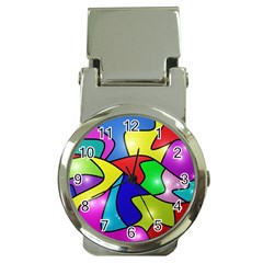 Colorful Abstract Art Money Clip Watches by gasi