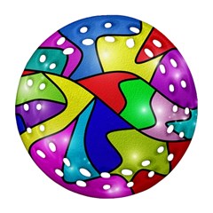 Colorful abstract art Round Filigree Ornament (Two Sides)