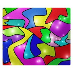 Colorful Abstract Art Double Sided Flano Blanket (small) by gasi
