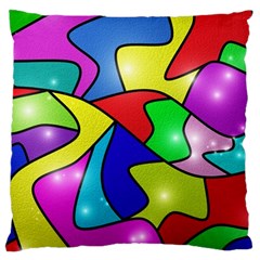 Colorful Abstract Art Large Flano Cushion Case (two Sides) by gasi