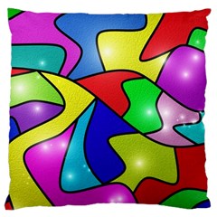 Colorful Abstract Art Large Cushion Case (one Side) by gasi