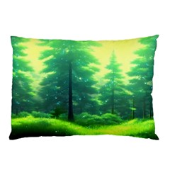 Anime Forrest Nature Fantasy Sunset Trees Woods Pillow Case by Uceng