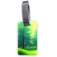 Anime Forrest Nature Fantasy Sunset Trees Woods Luggage Tag (one Side) by Uceng