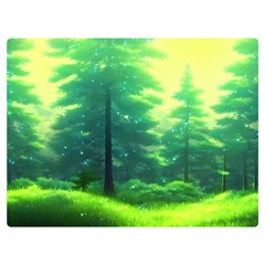 Anime Forrest Nature Fantasy Sunset Trees Woods Flano Blanket (extra Small) by Uceng