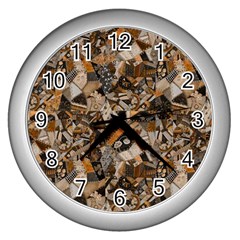 Background Graphic Beautiful Wallpaper Abstract Wall Clock (silver) by Uceng