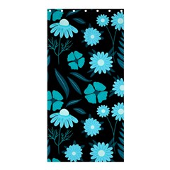 Flower Nature Blue Black Art Pattern Floral Shower Curtain 36  X 72  (stall)  by Uceng