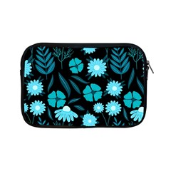 Flower Nature Blue Black Art Pattern Floral Apple Ipad Mini Zipper Cases by Uceng