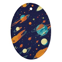 Space Galaxy Planet Universe Stars Night Fantasy Ornament (oval) by Uceng