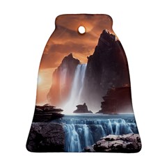 Water Waterfall Nature River Lake Planet Fantasy Ornament (bell) by Uceng