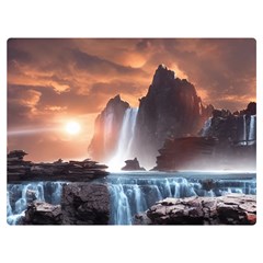 Water Waterfall Nature River Lake Planet Fantasy Double Sided Flano Blanket (extra Small) by Uceng