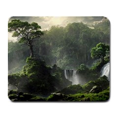 Waterfall River Fantasy Dream Planet Matte Large Mousepad by Uceng