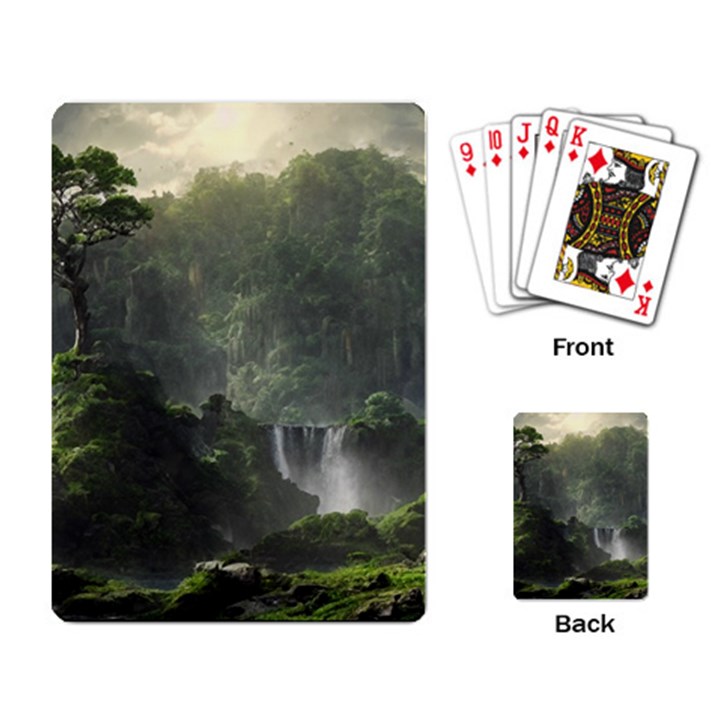 Waterfall River Fantasy Dream Planet Matte Playing Cards Single Design (Rectangle)
