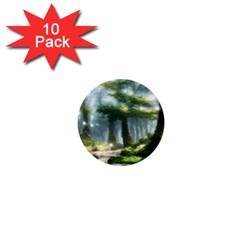 Forest Wood Nature Lake Swamp Water Trees 1  Mini Buttons (10 Pack)  by Uceng