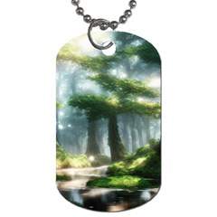 Forest Wood Nature Lake Swamp Water Trees Dog Tag (two Sides) by Uceng