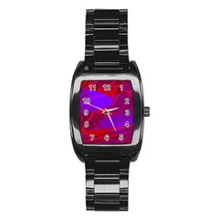 Background Pattern Purple Texture Design Wallpaper Stainless Steel Barrel Watch