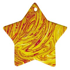 Red Yellow Abstract Wallpapers Abstracts Liquids Star Ornament (two Sides) by Uceng