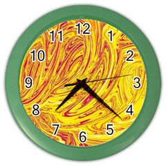 Red Yellow Abstract Wallpapers Abstracts Liquids Color Wall Clock by Uceng