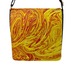 Red Yellow Abstract Wallpapers Abstracts Liquids Flap Closure Messenger Bag (l) by Uceng