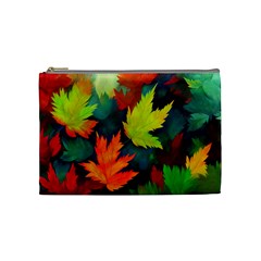 Leaves Foliage Autumn Nature Forest Fall Cosmetic Bag (medium) by Uceng