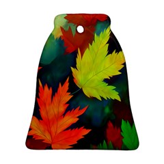 Leaves Foliage Autumn Nature Forest Fall Bell Ornament (two Sides) by Uceng