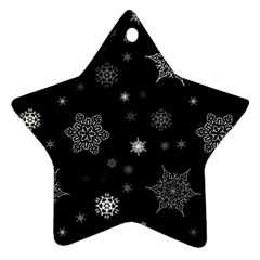 Christmas Snowflake Seamless Pattern With Tiled Falling Snow Ornament (star) by Uceng