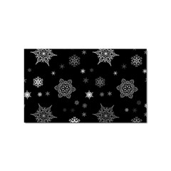 Christmas Snowflake Seamless Pattern With Tiled Falling Snow Sticker (rectangular) by Uceng