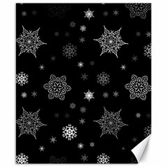 Christmas Snowflake Seamless Pattern With Tiled Falling Snow Canvas 8  X 10  by Uceng