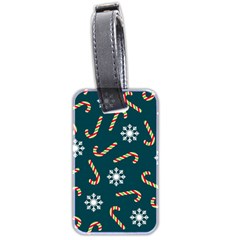 Christmas Seamless Pattern With Candies Snowflakes Luggage Tag (two Sides) by Uceng