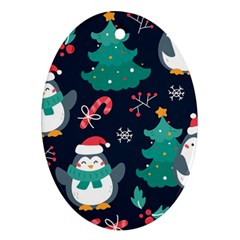 Colorful Funny Christmas Pattern Ornament (Oval)