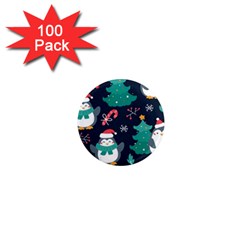 Colorful Funny Christmas Pattern 1  Mini Magnets (100 pack) 