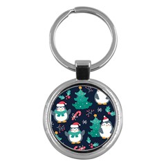 Colorful Funny Christmas Pattern Key Chain (Round)